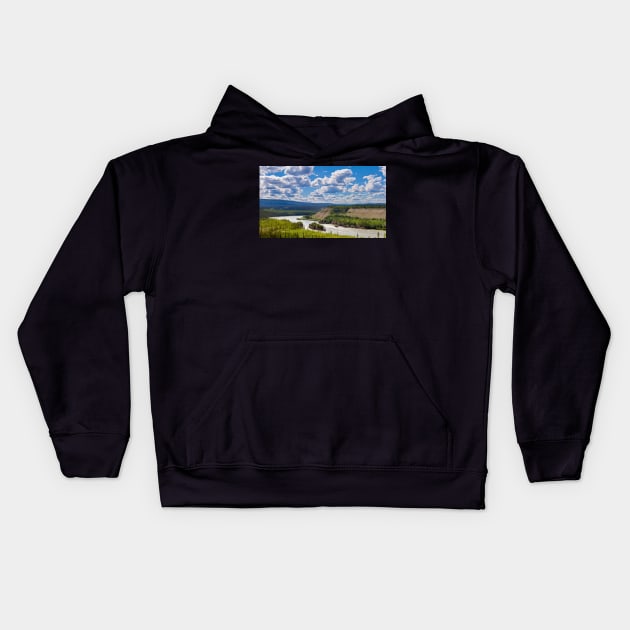 Five Finger Rapids landscape Yukon River Canada Kids Hoodie by ImagoBorealis